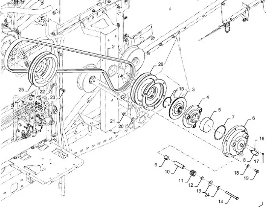 87529992 - Шкив ремня привода изм. с шкива главн. на супп. промежут. ТС5080, ТС5.90